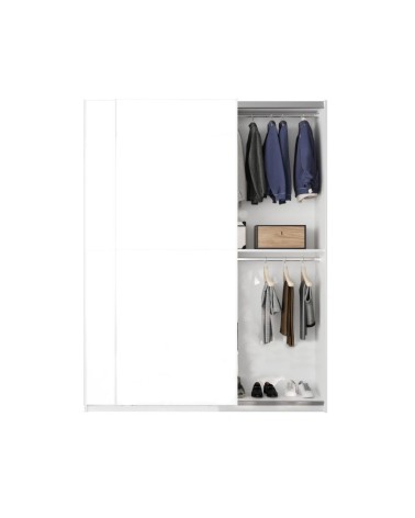 Armadio Swing 2 ante scorrevoli colore bianco opaco 180x55x230H cm.