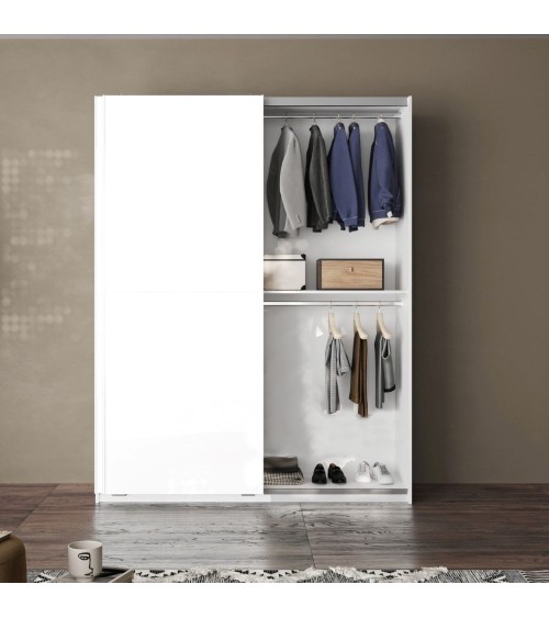 Armadio Swing 2 ante scorrevoli colore bianco opaco 180x55x230H cm.