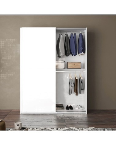 Armadio Swing 2 ante scorrevoli colore bianco opaco 180x55x230H cm.