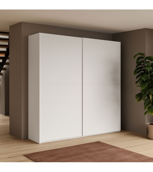 Armadio Swing 2 ante scorrevoli colore bianco opaco 257x55x230H cm.
