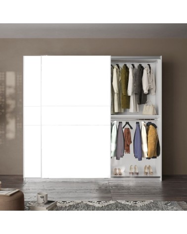 Armadio Swing 2 ante scorrevoli colore bianco opaco 257x55x230H cm.