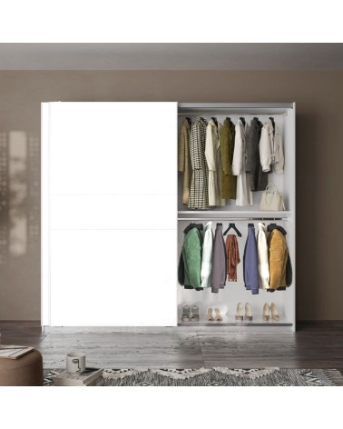 Armadio Swing 2 ante scorrevoli colore bianco opaco 257x55x230H cm.
