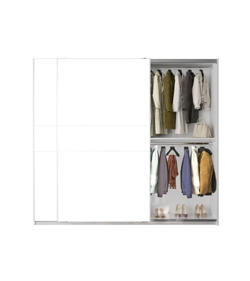 Armadio Swing 2 ante scorrevoli colore bianco opaco 257x55x230H cm.