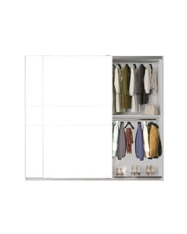 Armadio Swing 2 ante scorrevoli colore bianco opaco 257x55x230H cm.