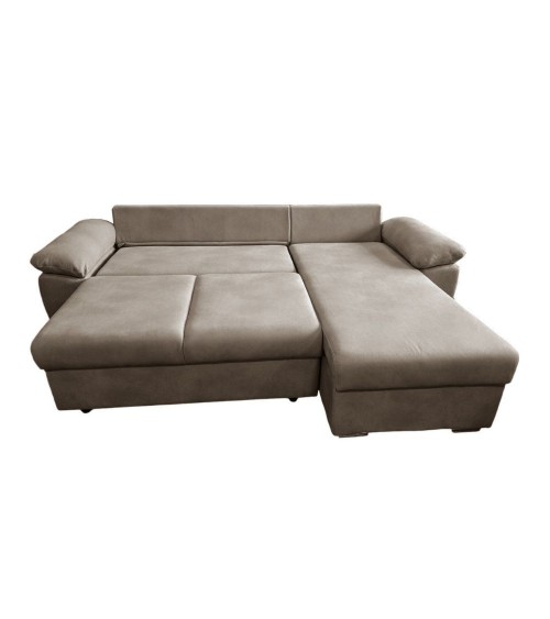 Divano letto contenitore angolare Alberta reversibile in Giulia 9703 cappuccino