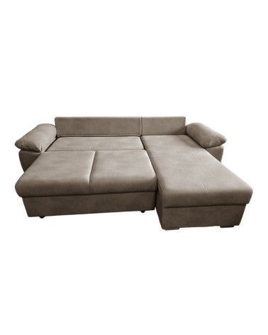 Divano letto contenitore angolare Alberta reversibile in Giulia 9703 cappuccino