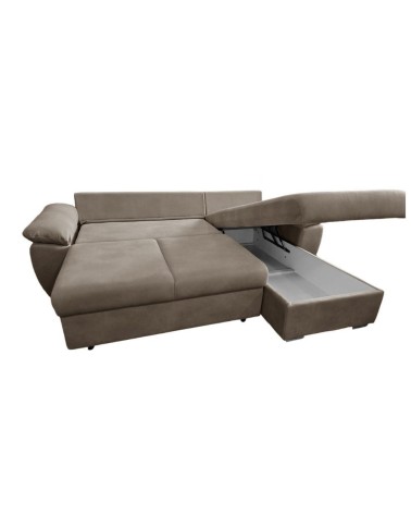 Divano letto contenitore angolare Alberta reversibile in Giulia 9703 cappuccino