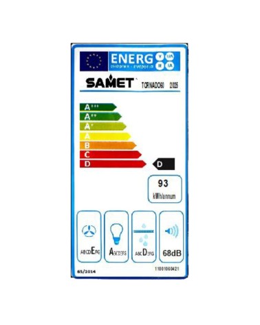 Gruppo cappa Samet sottopensile motore singolo 3 livelli Tornado6025 inox classe D