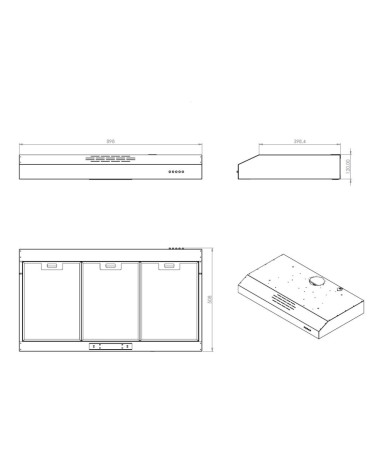 Gruppo cappa sottopensile Tornado9025 motore singolo inox Samet classe D