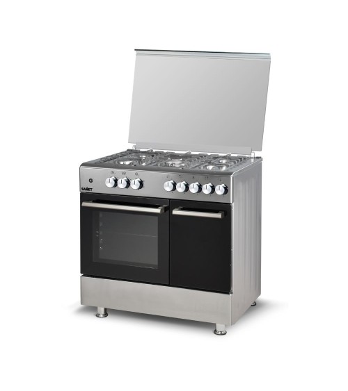 Samet Ermete maxi cucina a gas con porta bombola con piano e frontali inox con forno multifunzione e grill elettrico classe A