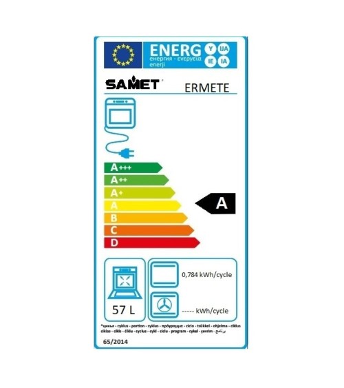 Samet Ermete maxi cucina a gas con porta bombola con piano e frontali inox con forno multifunzione e grill elettrico classe A