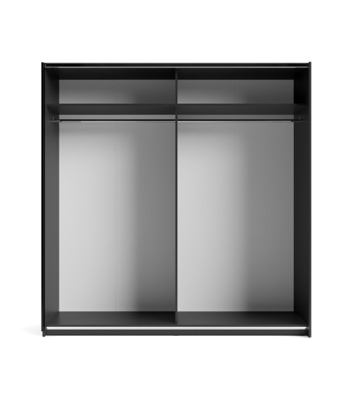 Armadio Metropol 2 ante scorrevoli colore antracite con inserti rovere