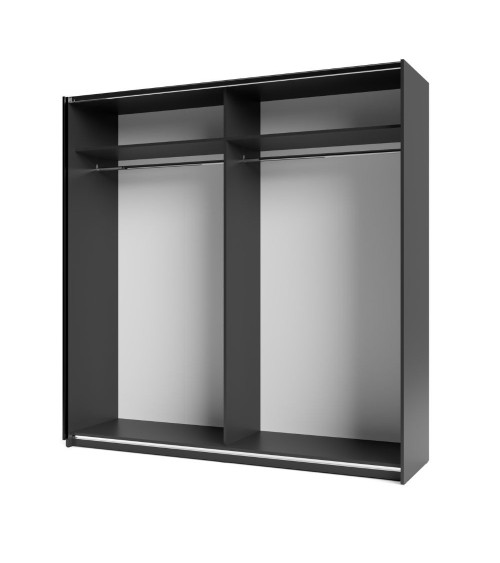 Armadio Metropol 2 ante scorrevoli colore antracite con inserti rovere