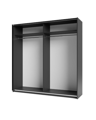 Armadio Metropol 2 ante scorrevoli colore antracite con inserti rovere