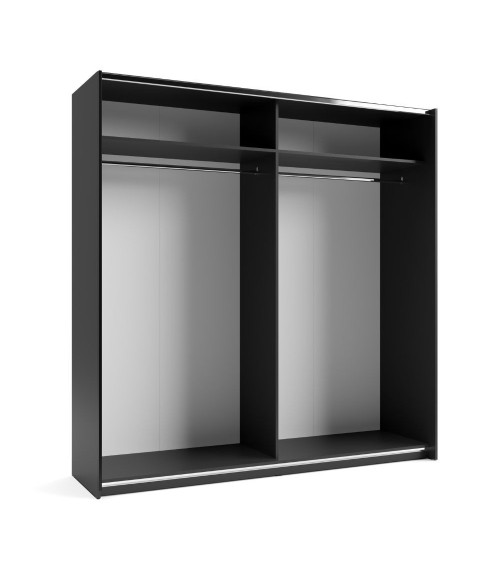 Armadio Metropol 2 ante scorrevoli colore antracite con inserti rovere