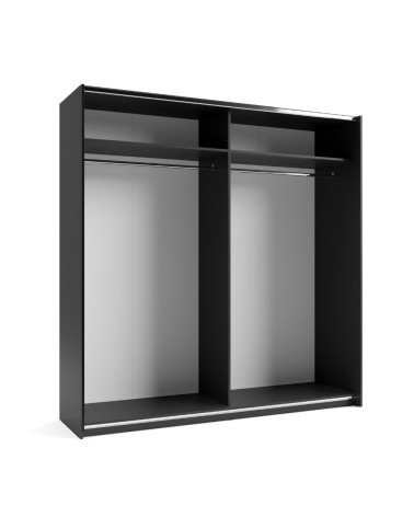 Armadio Metropol 2 ante scorrevoli colore antracite con inserti rovere