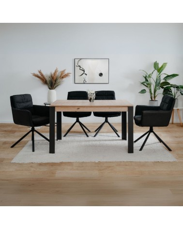 Tavolo allungabile Tolosa 80B colore rovere e gambe nere 150x75x80 cm.