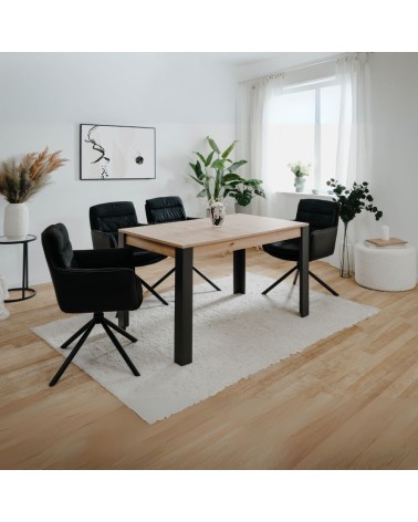 Tavolo allungabile Tolosa 80B colore rovere e gambe nere 150x75x80 cm.