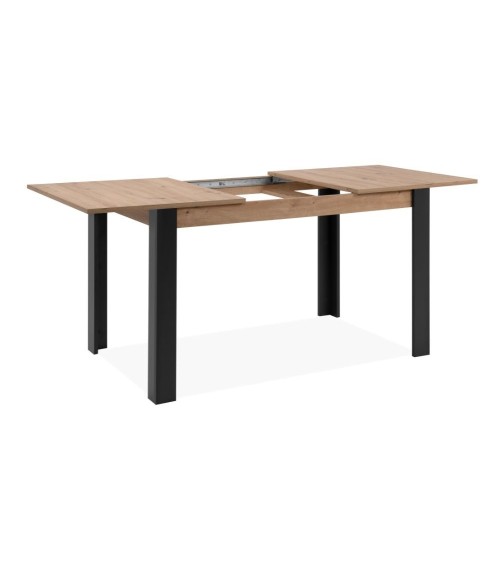 Tavolo allungabile Tolosa 80B colore rovere e gambe nere 150x75x80 cm.