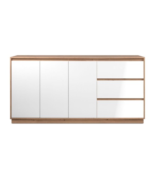 Credenza Phoenix 51A 3 ante e 3 cassetti con struttura rovere e frontali bianco