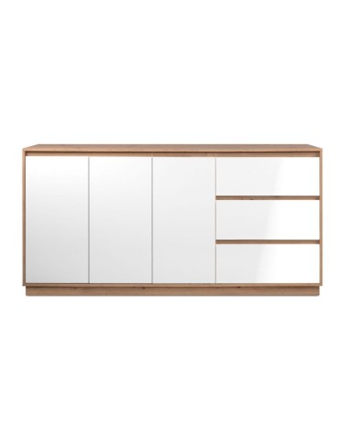 Credenza Phoenix 51A 3 ante e 3 cassetti con struttura rovere e frontali bianco