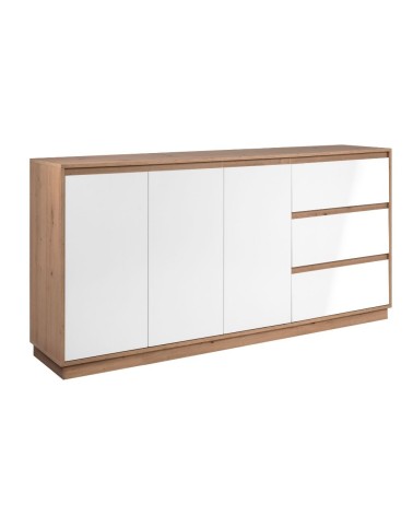 Credenza Phoenix 51A 3 ante e 3 cassetti con struttura rovere e frontali bianco