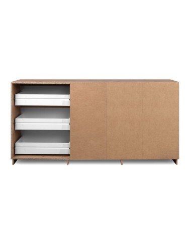 Credenza Phoenix 51A 3 ante e 3 cassetti con struttura rovere e frontali bianco