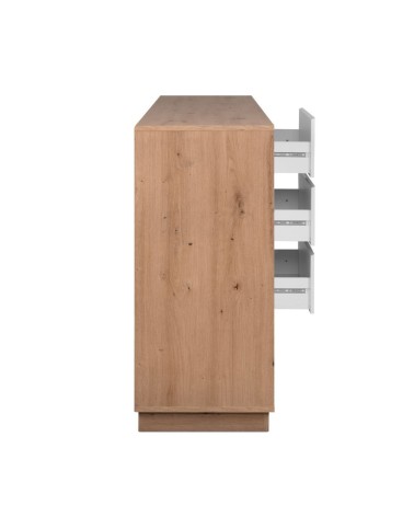 Credenza Phoenix 51A 3 ante e 3 cassetti con struttura rovere e frontali bianco