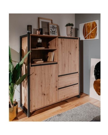 Credenza alta Denver 51 L120XP40XH140 quercia antracite