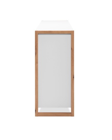 Credenza New Denver2 con 3 cassetti e 2 ante battenti in bianco e rovere