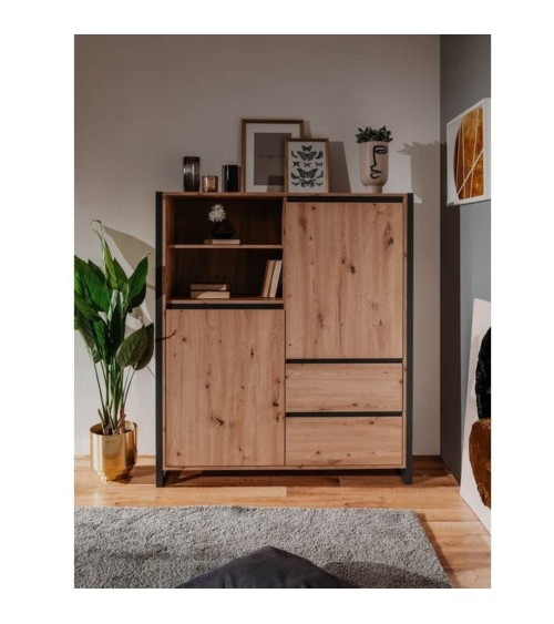 Credenza alta Denver 51 L120XP40XH140 quercia antracite