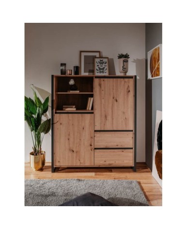 Credenza alta Denver 51 L120XP40XH140 quercia antracite