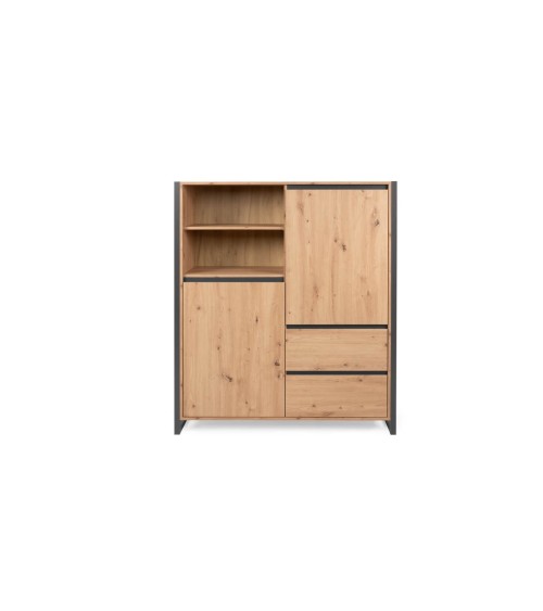Credenza alta Denver 51 L120XP40XH140 quercia antracite