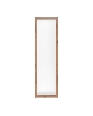 Credenza alta New Denver51 con vani a giorno due ante e due cassetti colore bianco e rovere