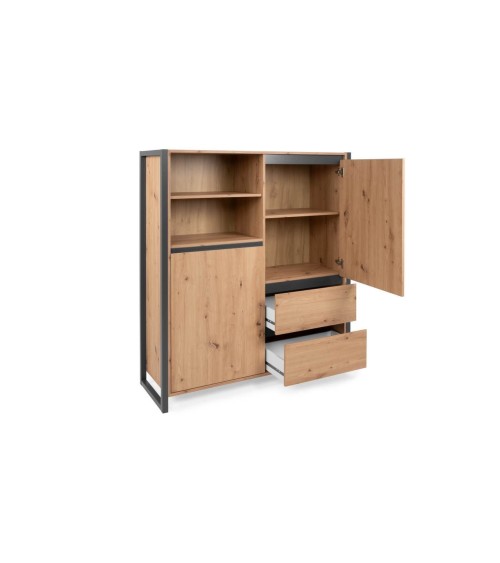 Credenza alta Denver 51 L120XP40XH140 quercia antracite