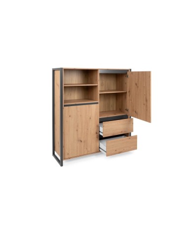 Credenza alta Denver 51 L120XP40XH140 quercia antracite