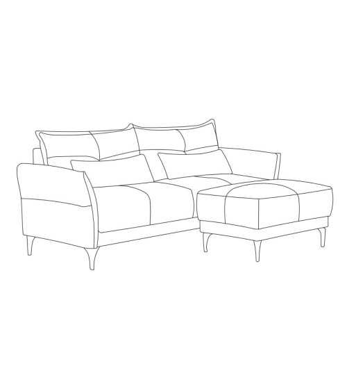 Divano 3 posti Nutmeg con pouff in tessuto Mia 103-05 beige