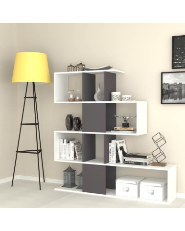 Libreria bifacciale Aktif 145x145x29 cm. bianco ghisa