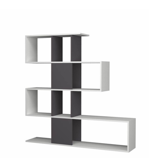 Libreria bifacciale Aktif 145x145x29 cm. bianco ghisa