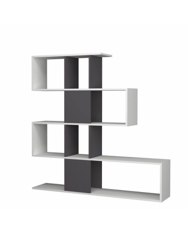 Libreria bifacciale Aktif 145x145x29 cm. bianco ghisa
