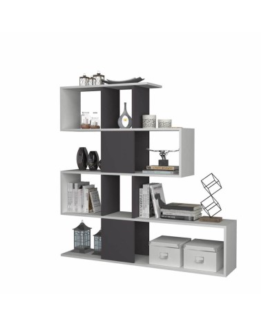 Libreria bifacciale Aktif 145x145x29 cm. bianco ghisa