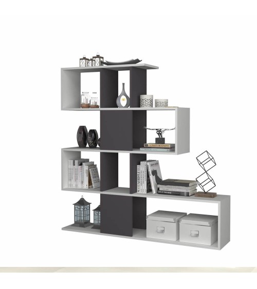 Libreria bifacciale Aktif 145x145x29 cm. bianco ghisa
