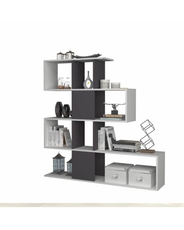 Libreria bifacciale Aktif 145x145x29 cm. bianco ghisa