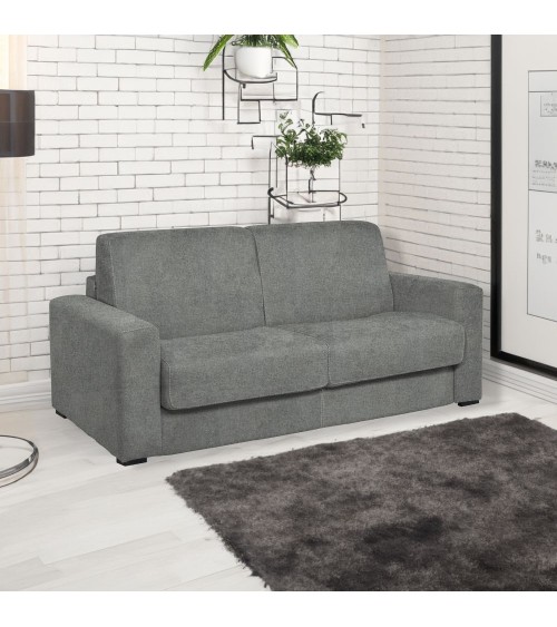 Divano letto Kriog 3 posti con rete elettrosaldata in tessuto Barrel 83 grigio