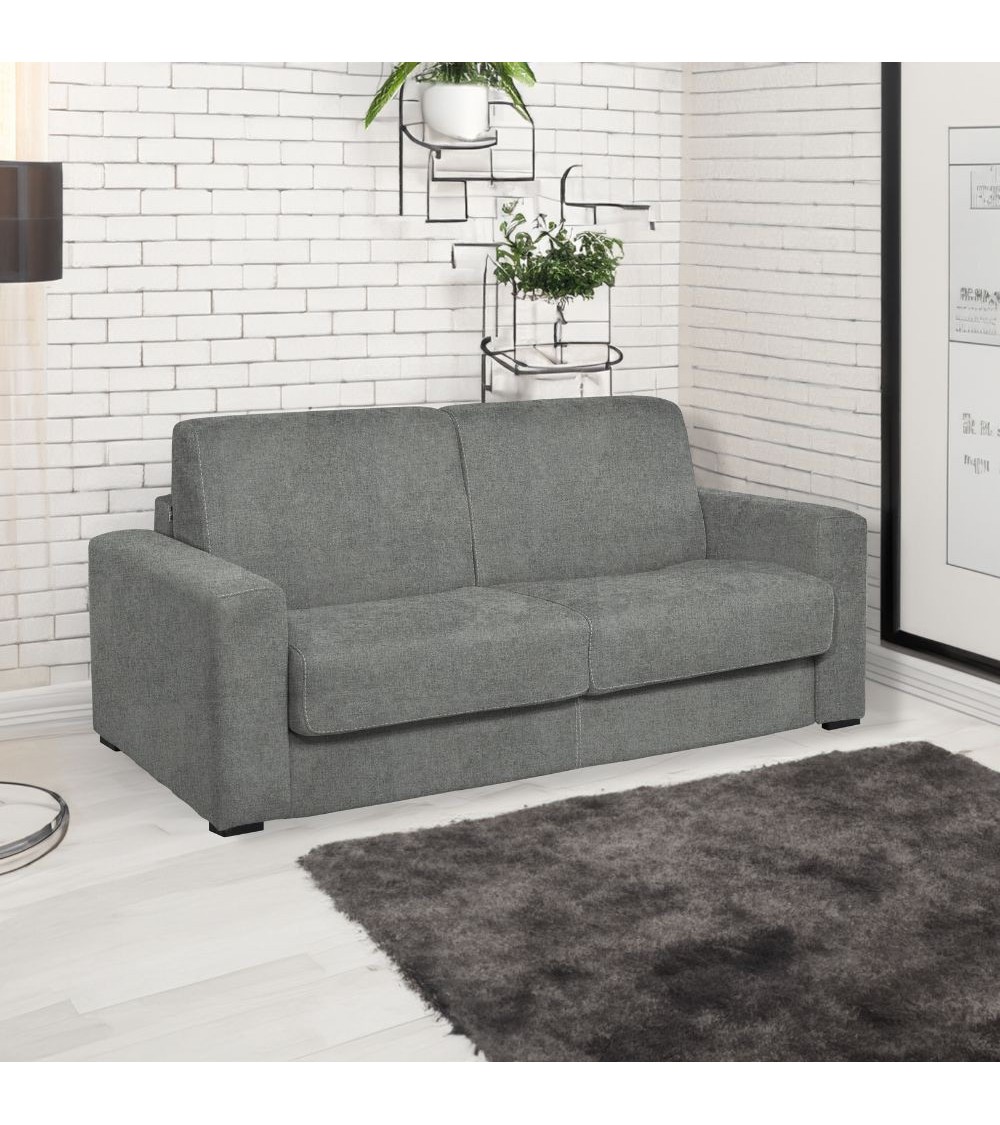 Divano letto Kriog 3 posti con rete elettrosaldata in tessuto Barrel 83 grigio