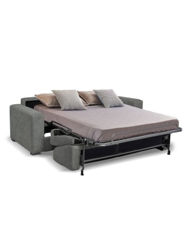 Divano letto Kriog 3 posti con rete elettrosaldata in tessuto Barrel 83 grigio