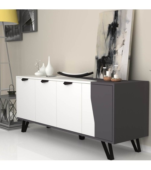 Madia Jasmine 4 ante 160x45x63H cm. bianco ghisa