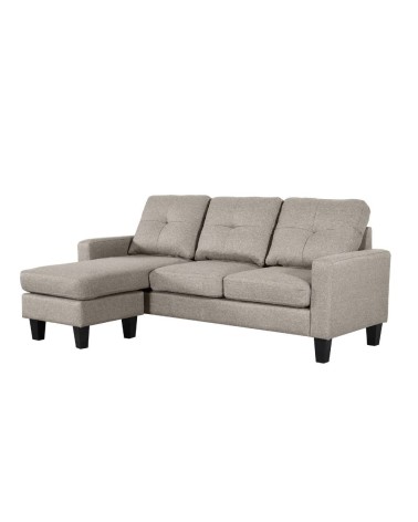Divano 3 posti Giulivo beige con chaise longue componibile