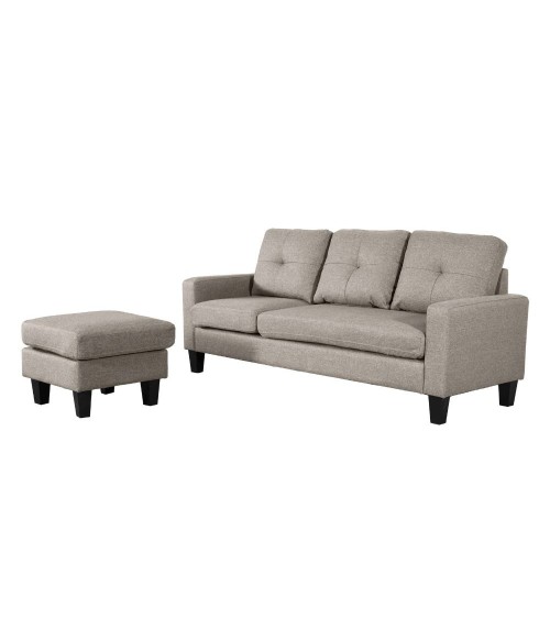 Divano 3 posti Giulivo beige con chaise longue componibile