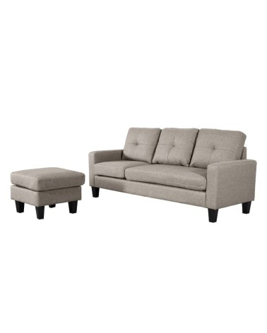 Divano 3 posti Giulivo beige con chaise longue componibile